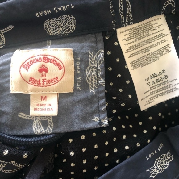 Brooks Brothers Navy Printed Sailor Knot Swim Trunks/Shorts Sz. M Inner Lined - Picture 4 of 7